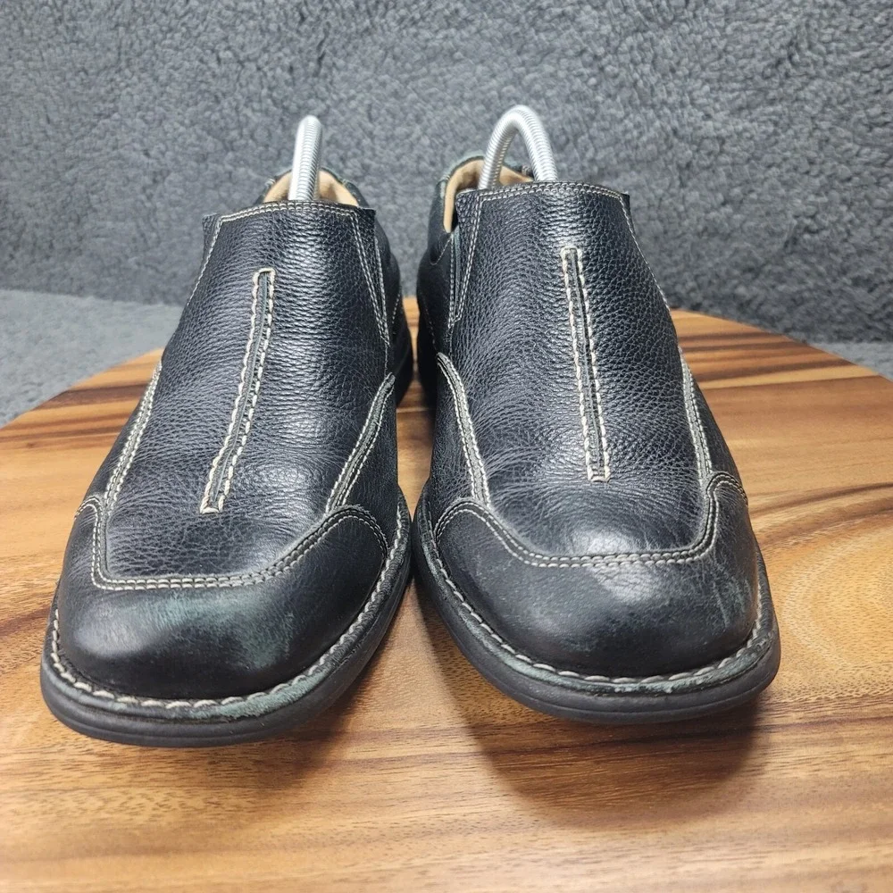 Johnston & Murphy Loafers Black‎ Leather Mens Size 10.5 M Sheepskin Shoes
